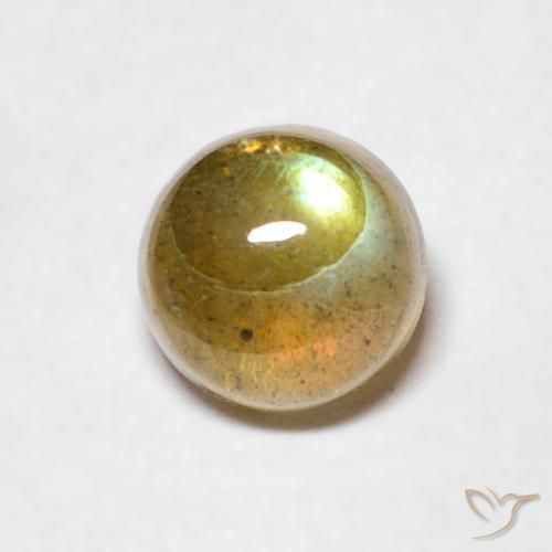 0.67ct طبيعي متعدد الألوان لابرادوريت, دائري, نصف شفاف