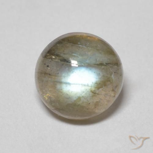 1.46ct طبيعي متعدد الألوان لابرادوريت, دائري, نصف شفاف