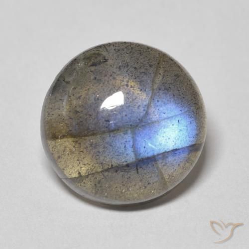 6.24ct طبيعي متعدد الألوان لابرادوريت, دائري, نصف شفاف