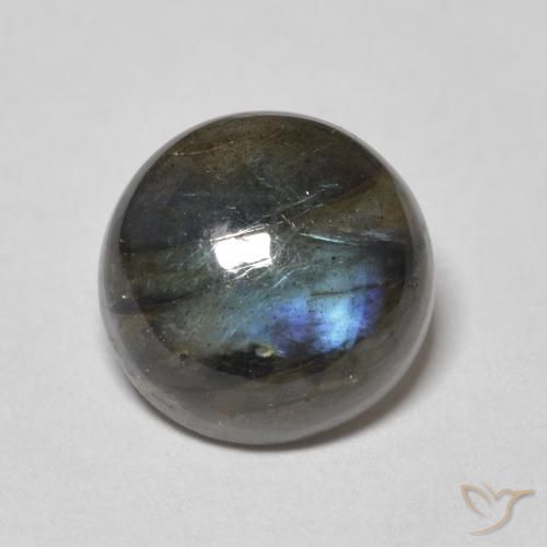 4.18ct طبيعي متعدد الألوان لابرادوريت, دائري, نصف شفاف