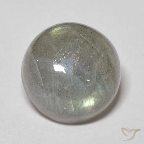 5.57ct طبيعي متعدد الألوان لابرادوريت, دائري, نصف شفاف