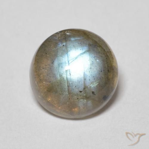 2.16ct طبيعي متعدد الألوان لابرادوريت, دائري, نصف شفاف