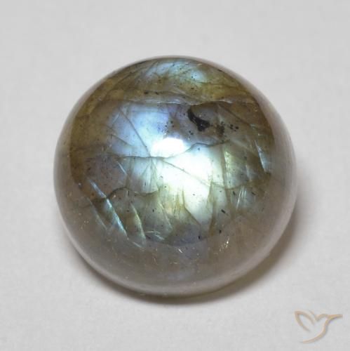 3.72ct طبيعي متعدد الألوان لابرادوريت, دائري, نصف شفاف