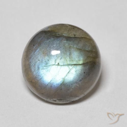 4.30ct طبيعي متعدد الألوان لابرادوريت, دائري, نصف شفاف