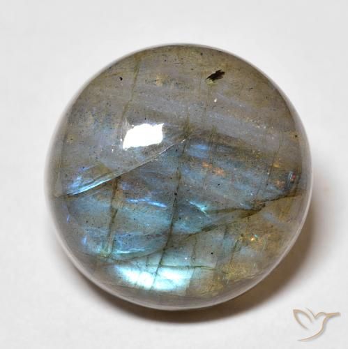 19.73ct طبيعي متعدد الألوان لابرادوريت, دائري, نصف شفاف