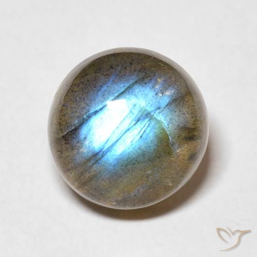 5.05ct طبيعي متعدد الألوان لابرادوريت, دائري, نصف شفاف