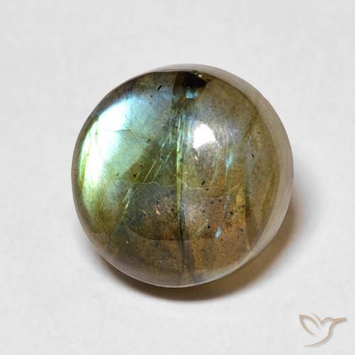 4.42ct طبيعي متعدد الألوان لابرادوريت, دائري, نصف شفاف
