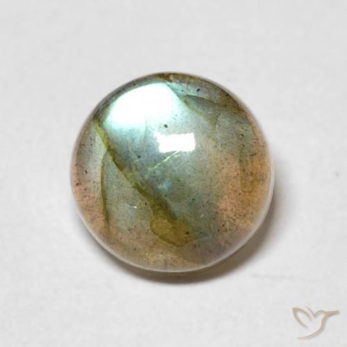 2.05ct طبيعي متعدد الألوان لابرادوريت, دائري, نصف شفاف