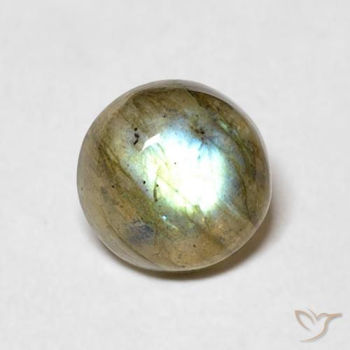 1.13ct طبيعي متعدد الألوان لابرادوريت, دائري, نصف شفاف