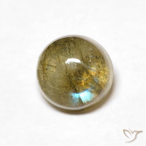 0.71ct طبيعي متعدد الألوان لابرادوريت, دائري, نصف شفاف