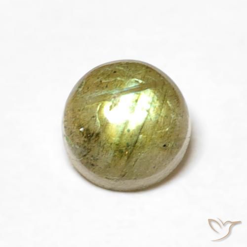 0.69ct طبيعي متعدد الألوان لابرادوريت, دائري, نصف شفاف