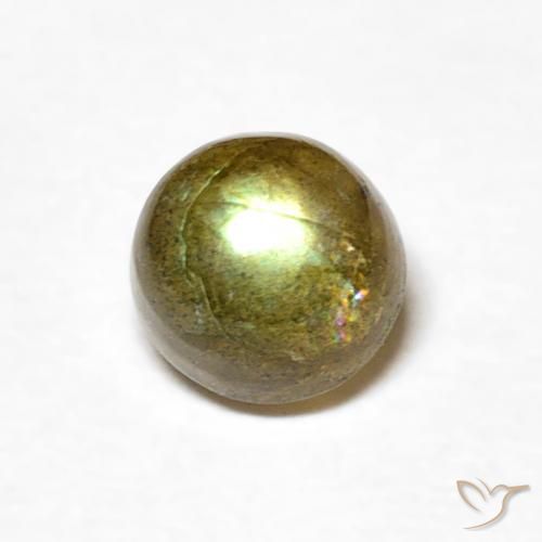 0.57ct طبيعي متعدد الألوان لابرادوريت, دائري, نصف شفاف