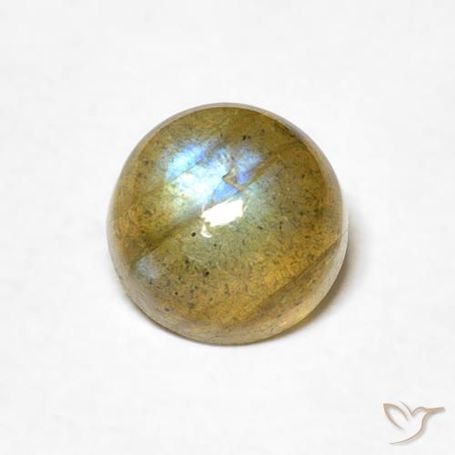 1.09ct طبيعي متعدد الألوان لابرادوريت, دائري, نصف شفاف