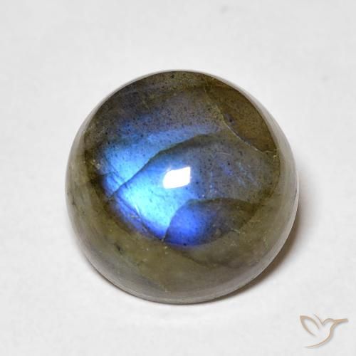 7.55ct طبيعي متعدد الألوان لابرادوريت, دائري, نصف شفاف