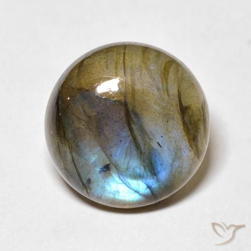 7.62ct طبيعي متعدد الألوان لابرادوريت, دائري, نصف شفاف