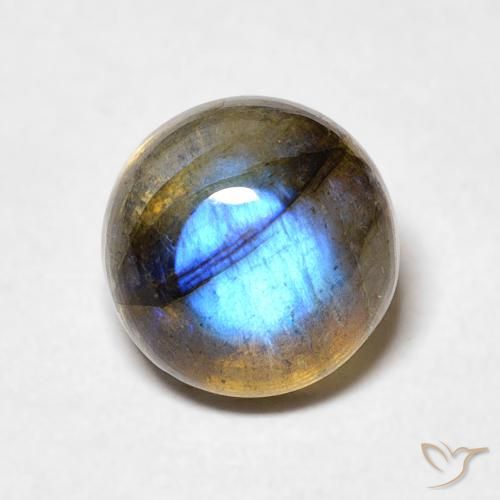 2.41ct طبيعي متعدد الألوان لابرادوريت, دائري, نصف شفاف