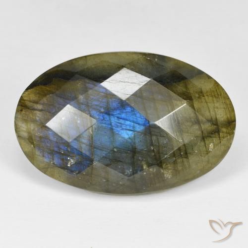31.65ct طبيعي متعدد الألوان لابرادوريت, بيضوي, غير شفاف