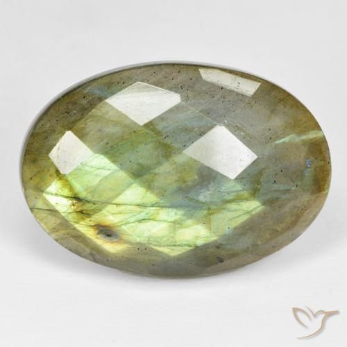 32.68ct طبيعي متعدد الألوان لابرادوريت, بيضوي, غير شفاف