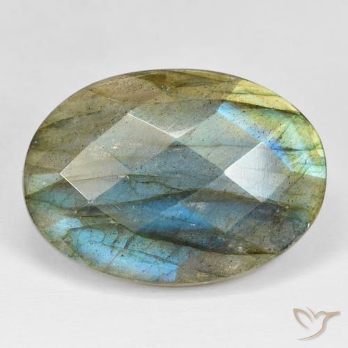35.35ct طبيعي متعدد الألوان لابرادوريت, بيضوي, غير شفاف