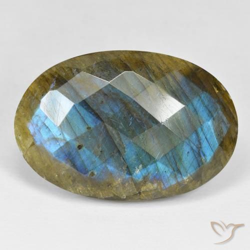 39.69ct طبيعي متعدد الألوان لابرادوريت, بيضوي, غير شفاف