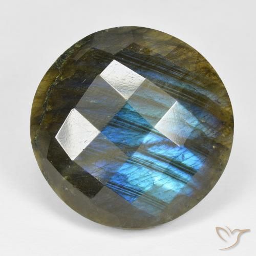 40.65ct طبيعي متعدد الألوان لابرادوريت, دائري, غير شفاف