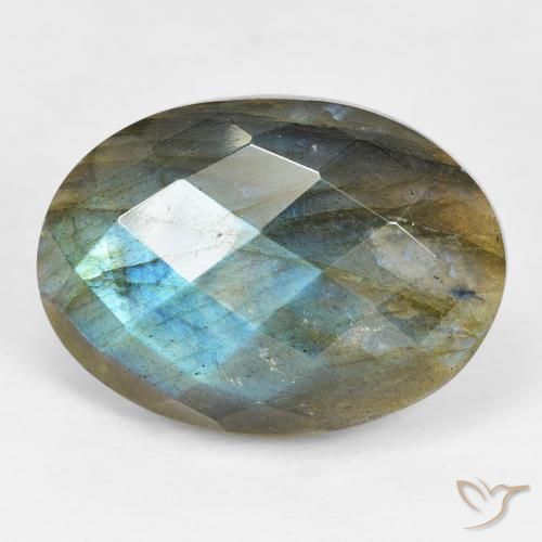 17.59ct طبيعي متعدد الألوان لابرادوريت, بيضوي, غير شفاف