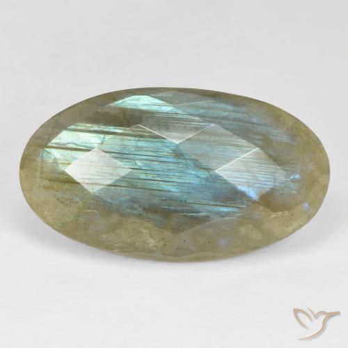 35.20ct طبيعي متعدد الألوان لابرادوريت, بيضوي, غير شفاف