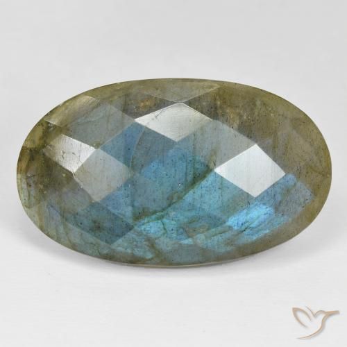 34.01ct طبيعي متعدد الألوان لابرادوريت, بيضوي, غير شفاف