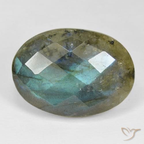 24.18ct طبيعي متعدد الألوان لابرادوريت, بيضوي, غير شفاف