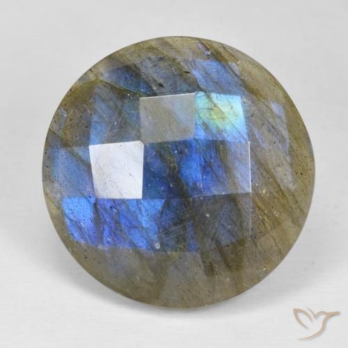 18.23ct طبيعي متعدد الألوان لابرادوريت, دائري, غير شفاف