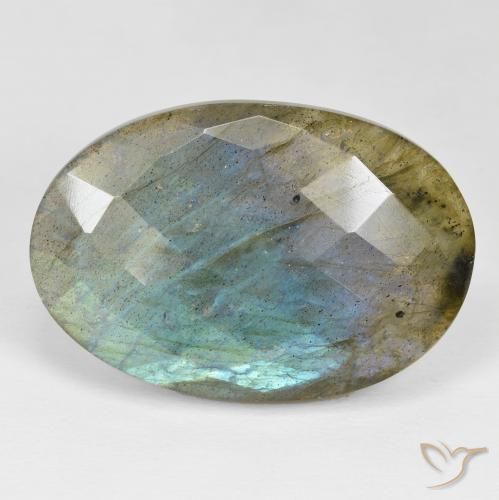 37.43ct طبيعي متعدد الألوان لابرادوريت, بيضوي, غير شفاف