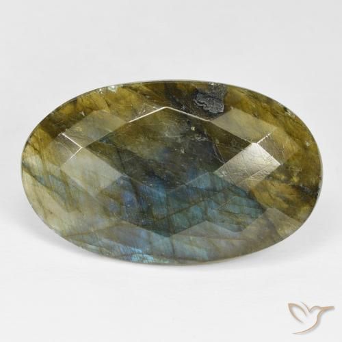 28.03ct طبيعي متعدد الألوان لابرادوريت, بيضوي, غير شفاف