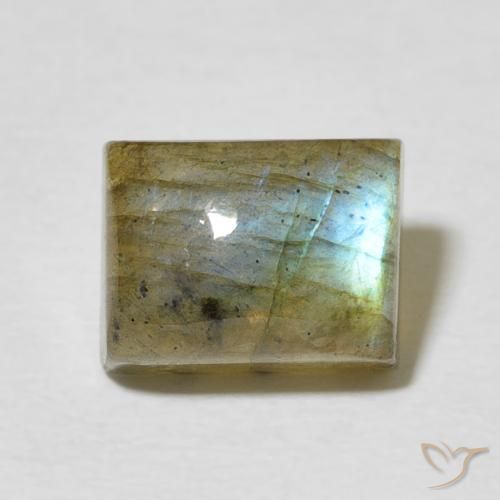 3.53ct طبيعي متعدد الألوان لابرادوريت, باجيت, نصف شفاف