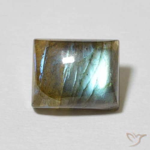 3.13ct طبيعي متعدد الألوان لابرادوريت, باجيت, نصف شفاف