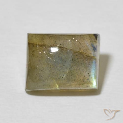 3.25ct طبيعي متعدد الألوان لابرادوريت, باجيت, نصف شفاف