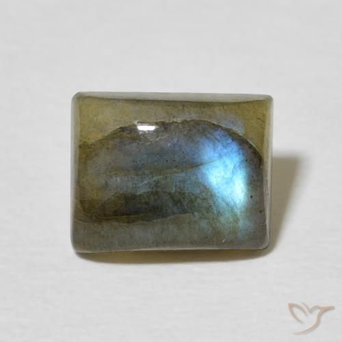 2.40ct طبيعي متعدد الألوان لابرادوريت, باجيت, نصف شفاف