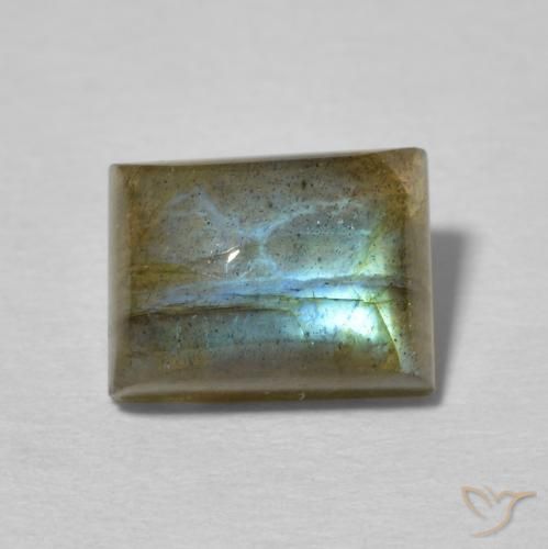 3.02ct طبيعي متعدد الألوان لابرادوريت, باجيت, نصف شفاف