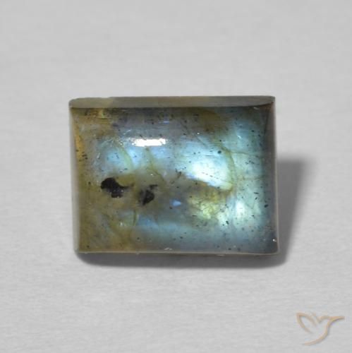 2.64ct طبيعي متعدد الألوان لابرادوريت, باجيت, شفاف / نصف شفاف
