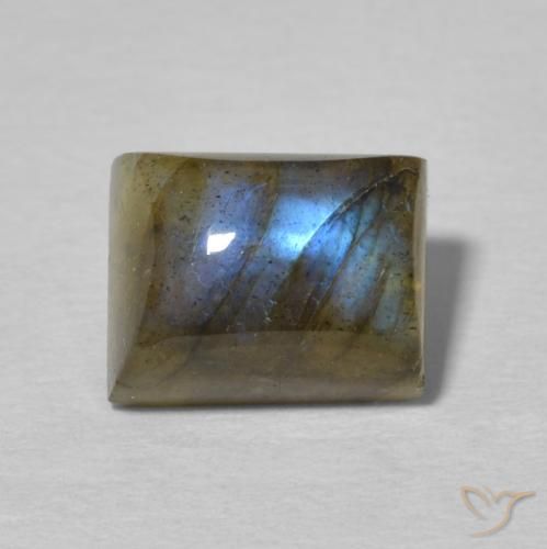 3.03ct طبيعي متعدد الألوان لابرادوريت, باجيت, نصف شفاف