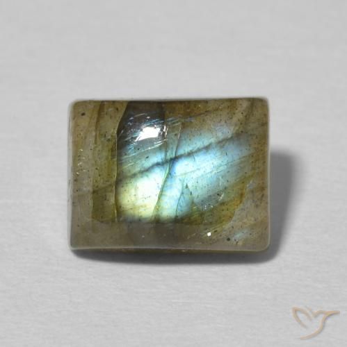 2.95ct طبيعي متعدد الألوان لابرادوريت, باجيت, نصف شفاف