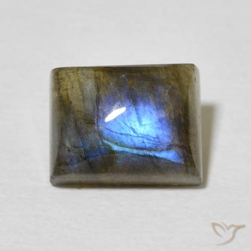 3.13ct طبيعي متعدد الألوان لابرادوريت, باجيت, نصف شفاف