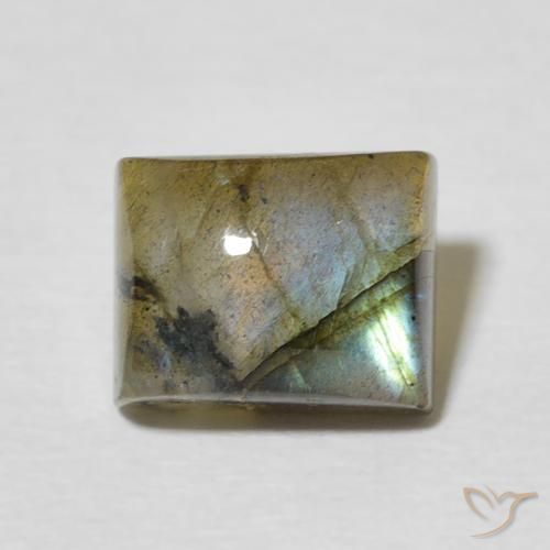 3.20ct طبيعي متعدد الألوان لابرادوريت, باجيت, نصف شفاف