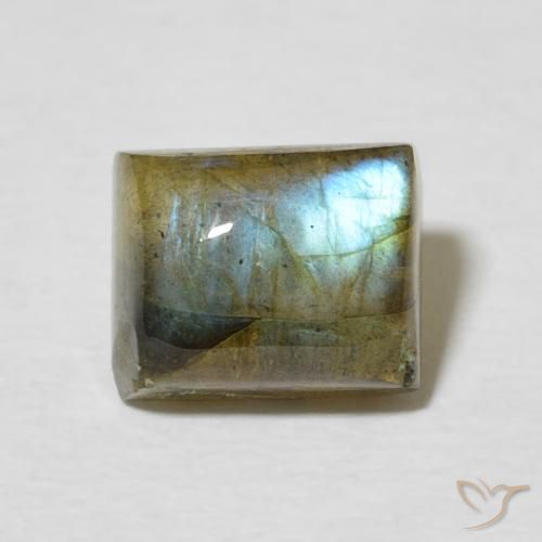3.11ct طبيعي متعدد الألوان لابرادوريت, باجيت, نصف شفاف