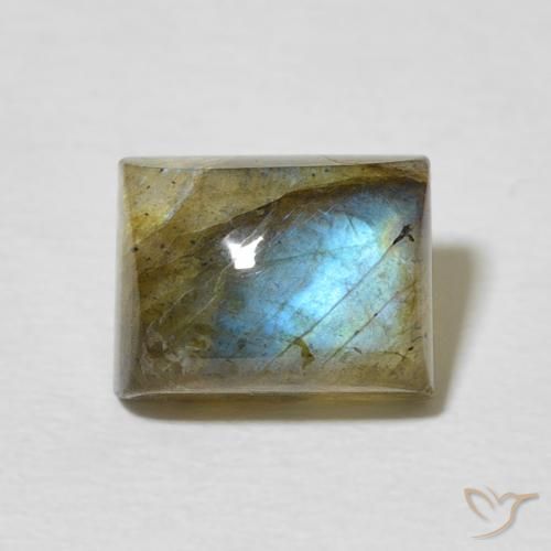 2.72ct طبيعي متعدد الألوان لابرادوريت, باجيت, نصف شفاف