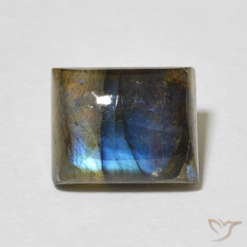 3.04ct طبيعي متعدد الألوان لابرادوريت, باجيت, نصف شفاف