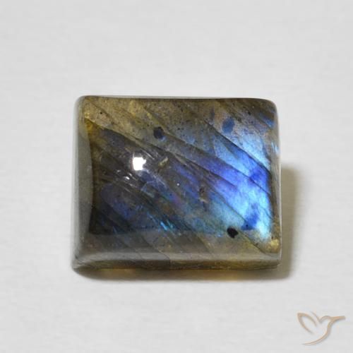 3.66ct طبيعي متعدد الألوان لابرادوريت, باجيت, نصف شفاف