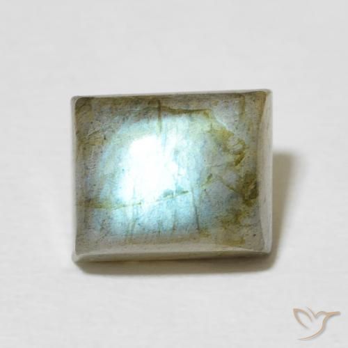 3.41ct طبيعي متعدد الألوان لابرادوريت, باجيت, نصف شفاف