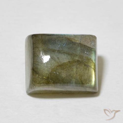3.66ct طبيعي متعدد الألوان لابرادوريت, باجيت, نصف شفاف