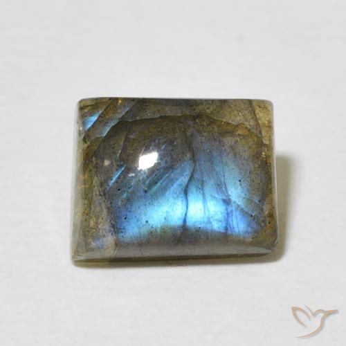2.66ct طبيعي متعدد الألوان لابرادوريت, باجيت, نصف شفاف