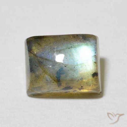 3.46ct طبيعي متعدد الألوان لابرادوريت, باجيت, نصف شفاف